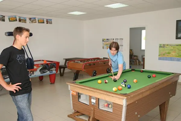 Salle de jeux avec billard